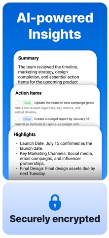 Summary - AI Note Taker App Store screenshot