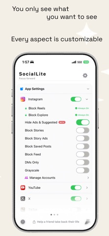 SocialLite-Block Reels&Shorts App Store screenshot