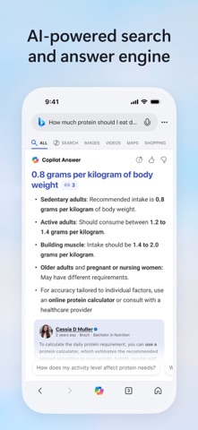 Microsoft Bing Search App Store screenshot