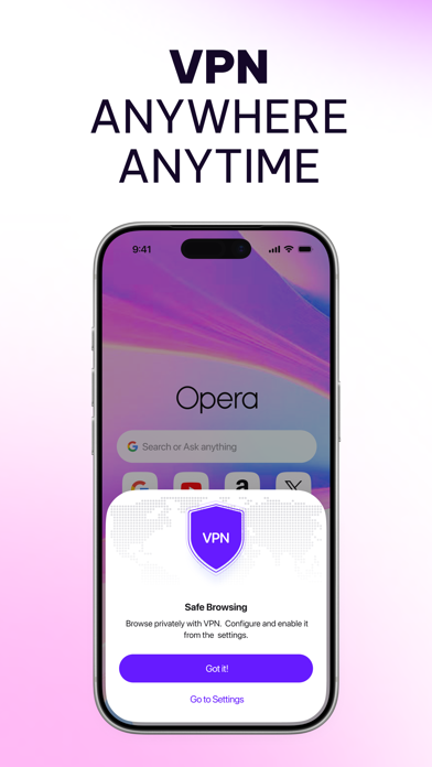 Opera Browser with VPN App Store screenshot