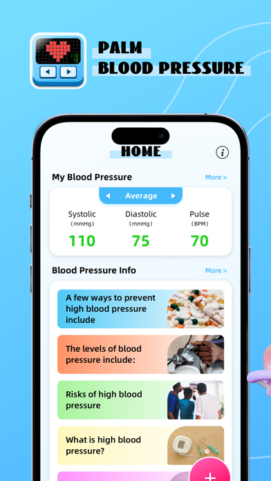 Palm Blood Pressure-Easy&Log App Store screenshot