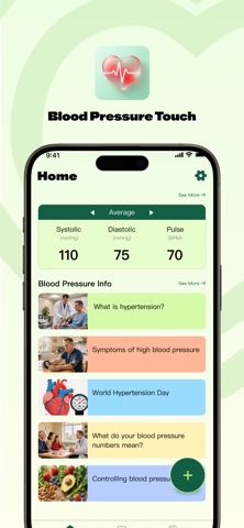 Blood Pressure Touch: Log&Info App Store screenshot