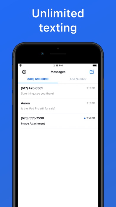 Second Texting Number App Store screenshot