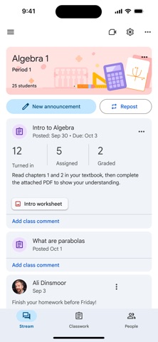 Google Classroom App Store screenshot