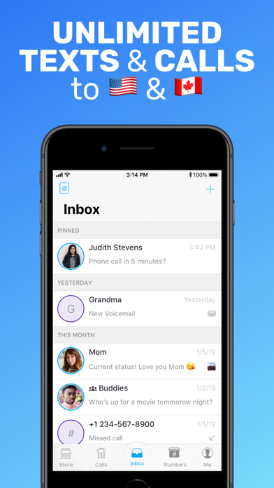 Text Me - Phone Call + Texting App Store screenshot