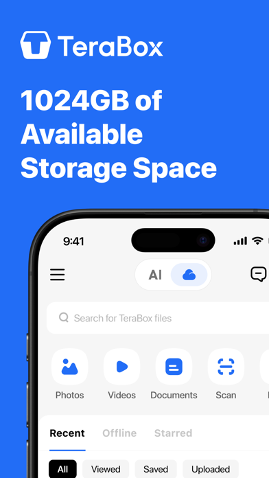 TeraBox: 1TB Cloud & AI Space App Store screenshot