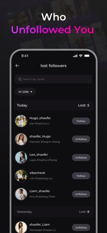 Unfollowers: Followers Tracker App Store screenshot