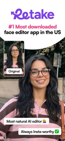 Retake AI Face & Selfie Editor App Store screenshot