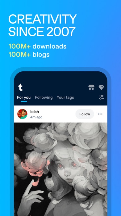 Tumblr: Social Media & Art App Store screenshot