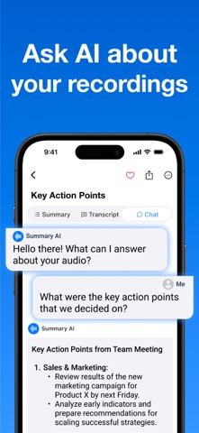 Summary - AI Note Taker App Store screenshot