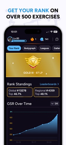 Liftoff - Ranked Gym Workouts App Store screenshot