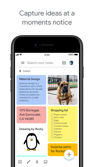 Google Keep - Notes and lists App Store screenshot