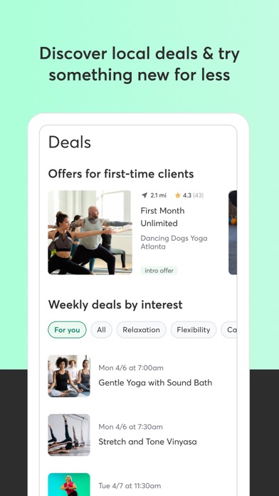 Mindbody: Fitness & Wellness App Store screenshot