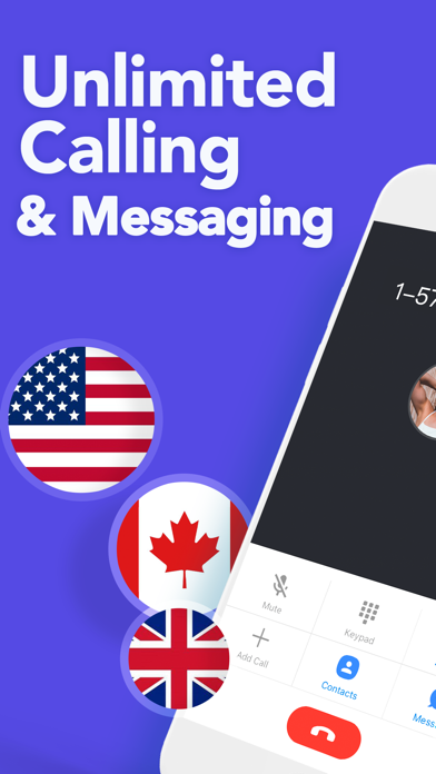 TalkU: Unlimited Calls + Texts App Store screenshot
