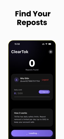 ClearTok: Repost Remover App Store screenshot
