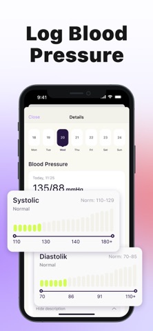 Blood Pressure Log, Heart Rate App Store screenshot