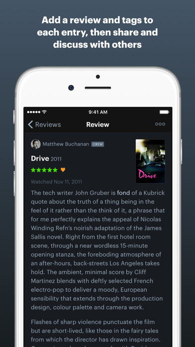Letterboxd App Store screenshot