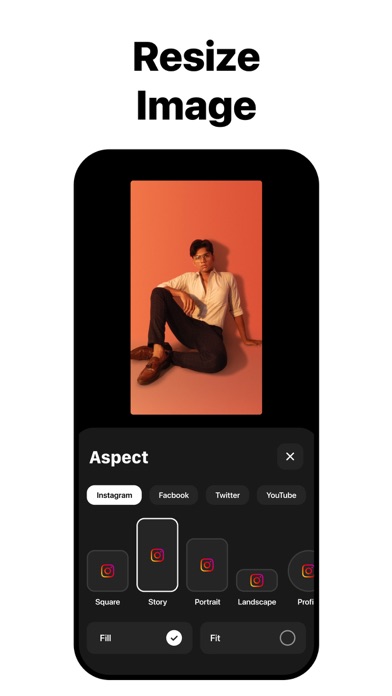 InstaSize: AI Photo Editor App Store screenshot