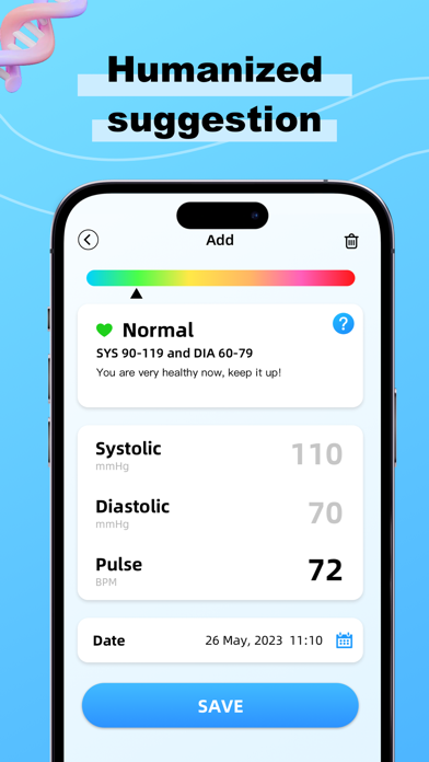 Palm Blood Pressure-Easy&Log App Store screenshot