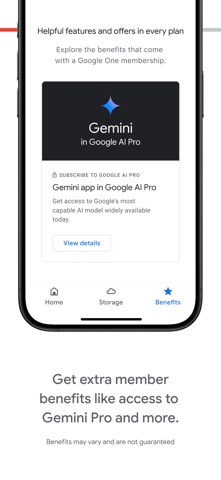 Google One App Store screenshot