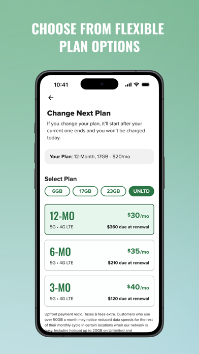 Mint Mobile App Store screenshot