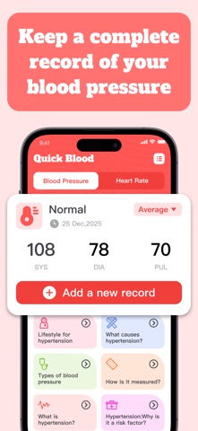Quick BloodPressure App Store screenshot