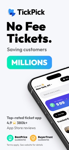 TickPick: No Fee Tickets App Store screenshot