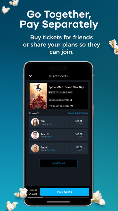 Atom - Movie Tickets & Times App Store screenshot