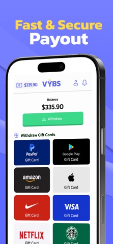 VYBS: Earn Rewards App Store screenshot