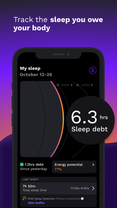 RISE: Sleep Tracker App Store screenshot