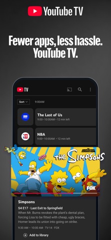 YouTube TV App Store screenshot