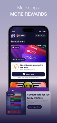 Sweatcoin Walking Step Counter App Store screenshot