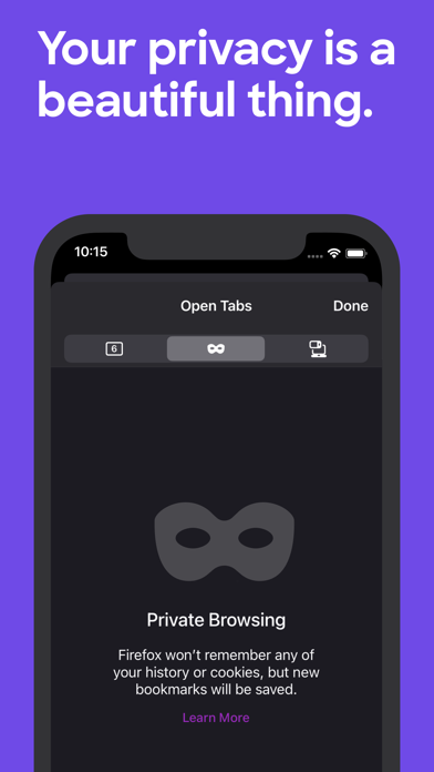 Firefox Fast & Private Browser App Store screenshot