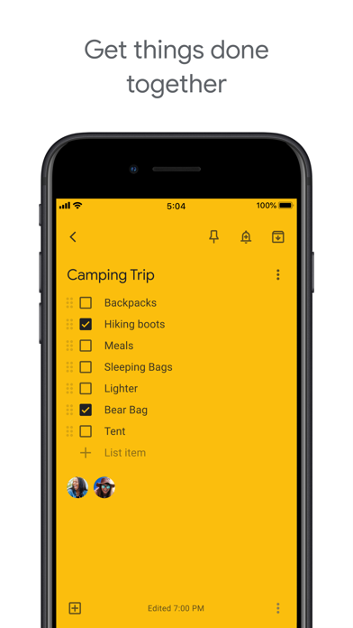 Google Keep - Notes and lists App Store screenshot