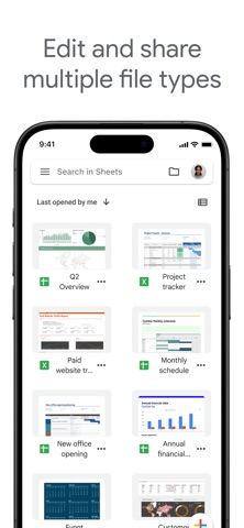 Google Sheets App Store screenshot