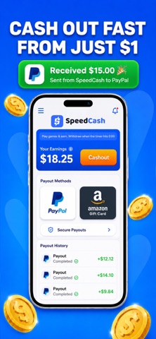 SpeedCash: Play & Earn Rewards App Store screenshot
