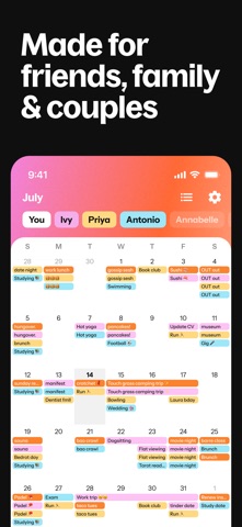 Howbout: shared calendar App Store screenshot