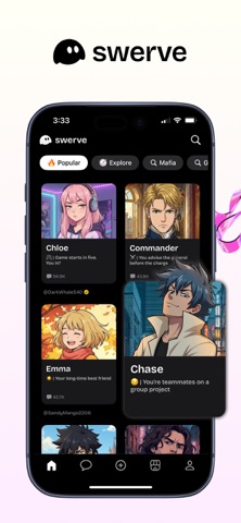 Swerve: AI Chat & Stories App Store screenshot