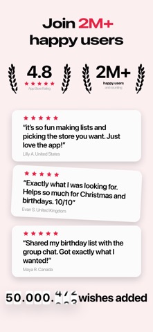 Listful - Wishlist & Shopping App Store screenshot