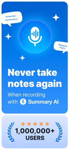Summary - AI Note Taker App Store screenshot