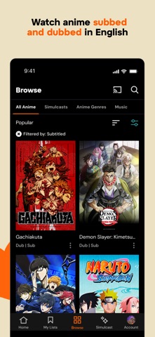 Crunchyroll App Store screenshot