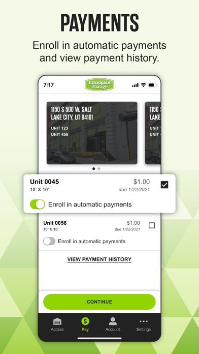 Extra Space Storage App Store screenshot