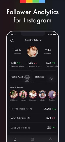Reports Unfollowers Followers+ App Store screenshot