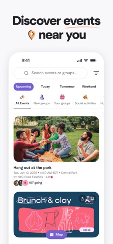Meetup: Social Events & Groups App Store screenshot