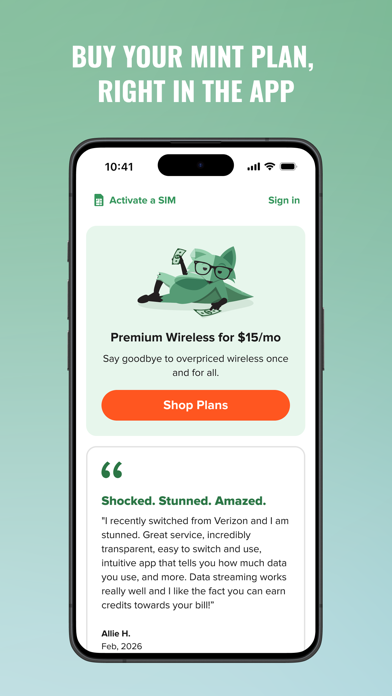 Mint Mobile App Store screenshot