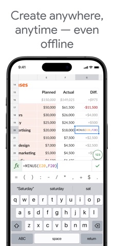 Google Sheets App Store screenshot