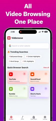 VidBrowse - All Video Player App Store screenshot