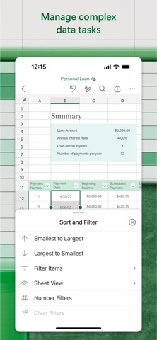 Microsoft Excel App Store screenshot