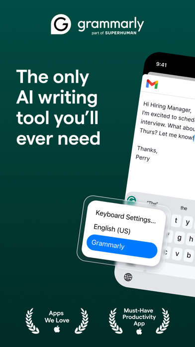 Grammarly: AI Keyboard & Voice App Store screenshot