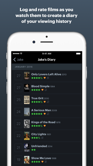 Letterboxd App Store screenshot